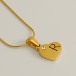 Gold color / 1 Piece Simple Series Simple Letter R Stainless Steel  Gold Color Rhinestone Unisex Pendant Necklaces Picture18